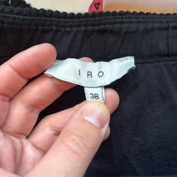 IRO Women's Davina Black Mesh Pleated Skater Mini Skirt Medium Designer‎ Classic - Picture 3 of 10